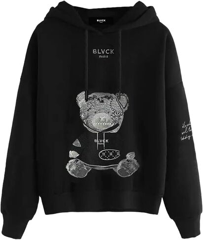 سترة بغطاء رأس Blvck Paris Evil Twin Teddy Bear، فائقة النعومة 100% قطن وبري in Kuwait