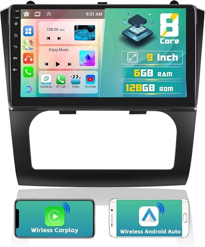 مكيف هواء تلقائي، 8 كور 6 + 128 جيجابايت لراديو نيسان ألتيما 2008-2012 مع Apple Carplay اللاسلكي، Hikity 9 بوصة Android 13 ستيريو سيارة مع نظام تشغيل أندرويد لاسلكي، ملاحة GPS، واي فاي، 32EQ DSP، كاميرا احتياطية in Saudi Arabia