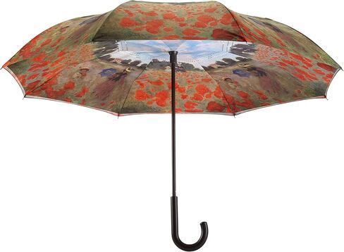 Galleria Reverse Close Stick Umbrella Poppy Field-Art على كلا الجانبين in Kuwait