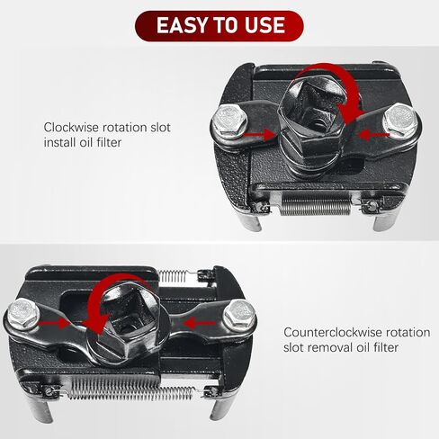 ATPEAM Oil Filter Wrench Removal Tool Universal Oil Filter Spanner Remover Adjustable Filter Housing Removal Tool 1/2'' Drive 2.36''/60mm-3.15''/80mm 2 Jaws Cast Steel Fuel Filter Remover (60-80mm) in Saudi Arabia