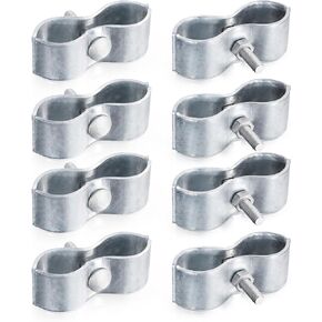 Dog Kennel Clamps for 1-3/8" OD Pipe, 4 Pack Chain Link Fence Panel Clamps, Galvanized Steel, Bolts & Nuts included in Kuwait