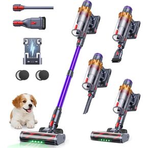 Cordless Vacuum Cleaner, 70Mins 650W 55KPA Vacuum Cleaners for Home, Self-Standing Stick Vacuum with Auto Mode, Anti-Tangle Wireless Vacumm, Scented, Vacuum Cordless for Pet Hair/Carpet/Floor in Saudi Arabia