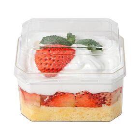 Restaurantware-LIDS ONLY: Mini Serve Dome Lids, 25 Disposable Round Covers - Cups Sold Separately, Stackable, Clear Plastic Dessert Cup Covers, Fits 3 Ounce Containers, For Dessert Delivery Orders in Kuwait