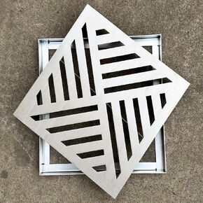 304 Stainless Steel Square Floor Drain Grate & Frame - 4/6/8/10/20 Inch Quick Drainage Cover for Outdoor, Driveway, Yard, Walkway (50x50x3cm/19.7x19.7x1.2in) in Kuwait