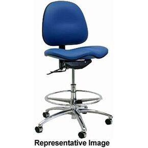 7000 Series ESD-Safe Adjustable 22-29-1/2" Blue Vinyl Cleanroom Chair with Footring and Aluminum Base in Kuwait