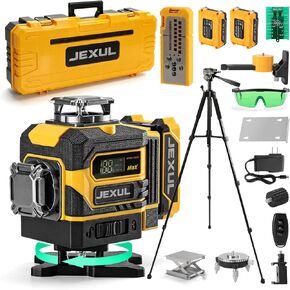 Auto-Tracking 4D 16 Line Laser Level Motorized 360° | Base with 2-in-1 Smart Remote Receiver, Self-Leveling Kit with 59" Tripod for Home Tiling, Ceiling & Auto Repair (<1mW) in Saudi Arabia