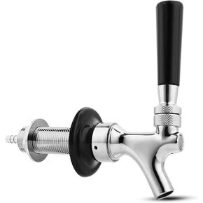 American Beer Faucet Tap with Nipple Shank - Spring Self-Closing Kegerator Dispenser for Homebrew(D) in Kuwait