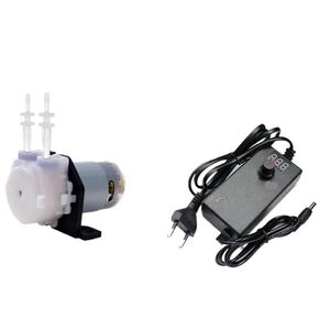 Adjustable DC6V-12V Small Peristaltic Pump for Liquid Dosing - Ideal for Aquarium, Lab, and Ink Sampling(EU,12V) in Kuwait