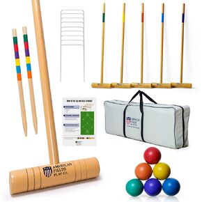 Premium Croquet Set for Adults – Deluxe Croquet Sets for Families with 35'' Wooden Mallets, Polymer Balls, Carrying Bag – Classic Outdoor Game and Lawn Play in Saudi Arabia
