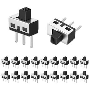 18 Pcs Mini Slide Switch 5mm High Knob Vertical Micro Switches 3 Pin 2 Position 1P2T SPDT Toggle Switch Vertical Panel Mount SS12D10 in Kuwait