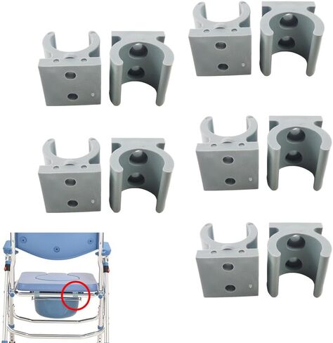 10 Pack Toilet Seat Riser Cushion Mount Clamp Replacement Raised Toilet Seat Pad Bracket Clips for Adjustable Raised Toilet Seat with Handles Padded Seat Senior Elderly Elevated Toilet Seats in Kuwait