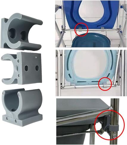 10 Pack Toilet Seat Riser Cushion Mount Clamp Replacement Raised Toilet Seat Pad Bracket Clips for Adjustable Raised Toilet Seat with Handles Padded Seat Senior Elderly Elevated Toilet Seats in Kuwait