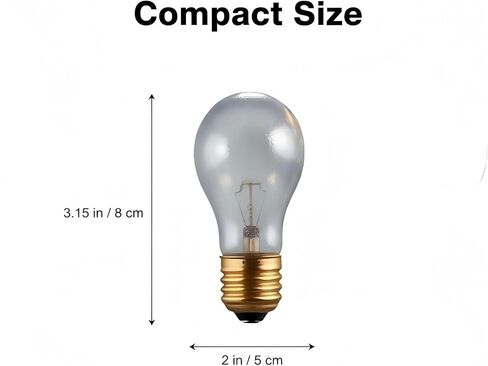 40W Shatterproof Popcorn Machine Bulb 2-Pack, PTFE E26 Heat Lamp | PTFE coating contains glass fragments in popcorn machines, 40W E26 bulb 2-pack fits standard kettle light sockets in Kuwait
