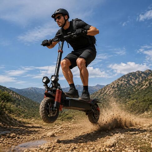 X1 Off Road Electric Scooter for Adults, Foldable E Scooter,1000W Powerful Motor, 48V 15.6AH, 28 MPH Top Speed, 31 Miles Range,11" All Terrain Tire,Dual Shock Absorber,UL 2272 Certified in Kuwait
