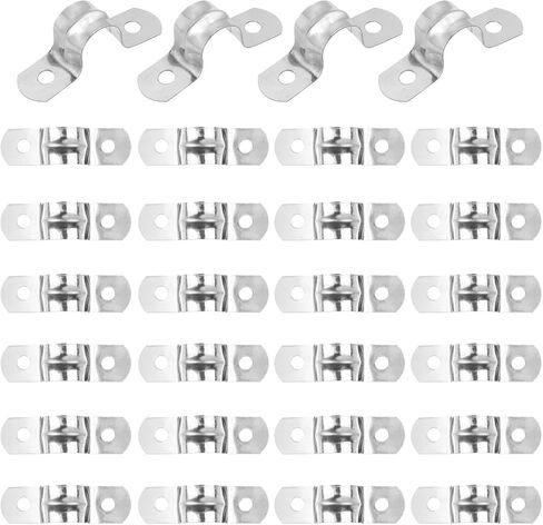 300 PCS 1 Inch Stainless Steel Rigid Pipe Strap, M25 Conduit Clamps, U Bracket Mounting Clamps with Two Hole, U Tube Pipe Clamp for Chemical Industry, Commercial in Kuwait