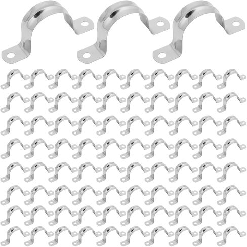 300 PCS 1 Inch Stainless Steel Rigid Pipe Strap, M25 Conduit Clamps, U Bracket Mounting Clamps with Two Hole, U Tube Pipe Clamp for Chemical Industry, Commercial in Kuwait