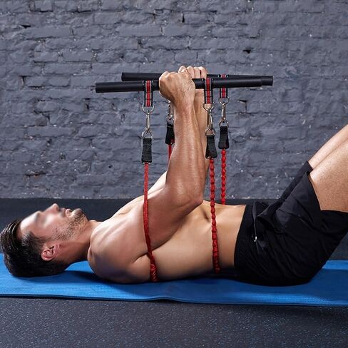 Fitness Puller Arm Strength Horizontal Push Rod Elastic Rope Set Indoor Sports Equipment in Kuwait