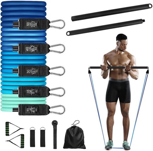 Fitness Resistance Bands Elastic Rubber Exercise Tube Pull Up Multifunction Training Expander Pilates in Kuwait