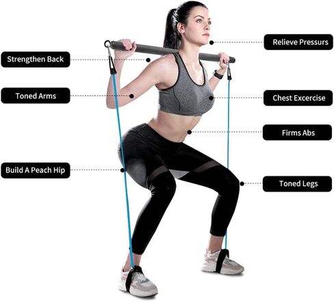 Fitness Resistance Bands Elastic Rubber Exercise Tube Pull Up Multifunction Training Expander Pilates in Kuwait