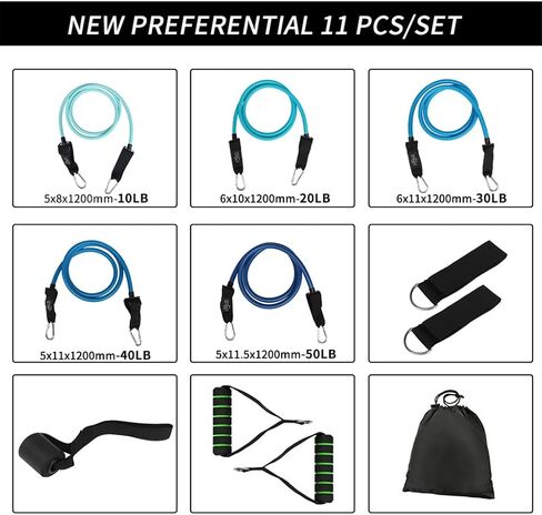 Fitness Resistance Bands Elastic Rubber Exercise Tube Pull Up Multifunction Training Expander Pilates in Kuwait