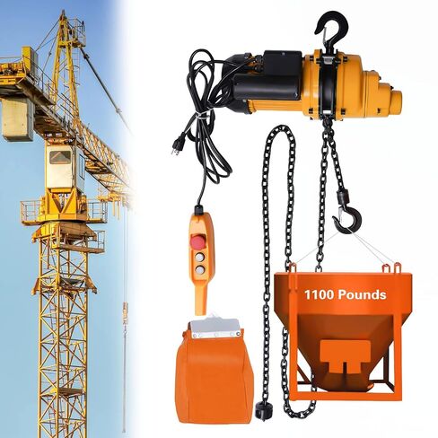 1 Ton Electric Chain Hoist, 2200lbs with 3m Wired Control, 110V Overhead Crane Garage, 1500W Lifting Power System w/Emergency Stop Switch, 3m Chain, 13 Feet Max. Pulling Height in Kuwait