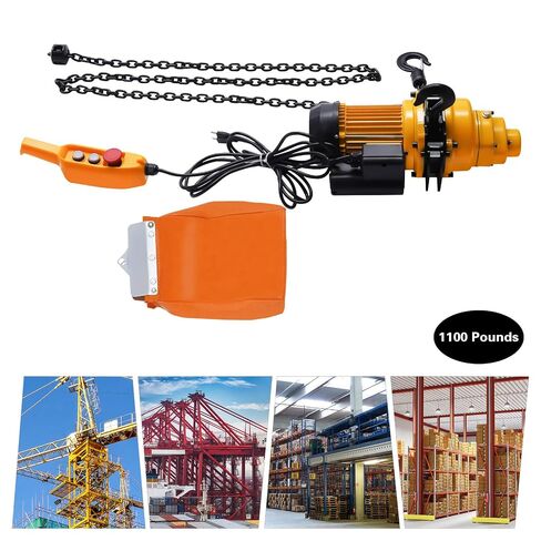 1 Ton Electric Chain Hoist, 2200lbs with 3m Wired Control, 110V Overhead Crane Garage, 1500W Lifting Power System w/Emergency Stop Switch, 3m Chain, 13 Feet Max. Pulling Height in Kuwait
