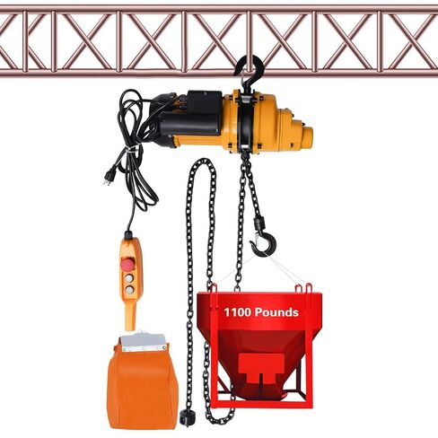 1 Ton Electric Chain Hoist, 2200lbs with 3m Wired Control, 110V Overhead Crane Garage, 1500W Lifting Power System w/Emergency Stop Switch, 3m Chain, 13 Feet Max. Pulling Height in Kuwait