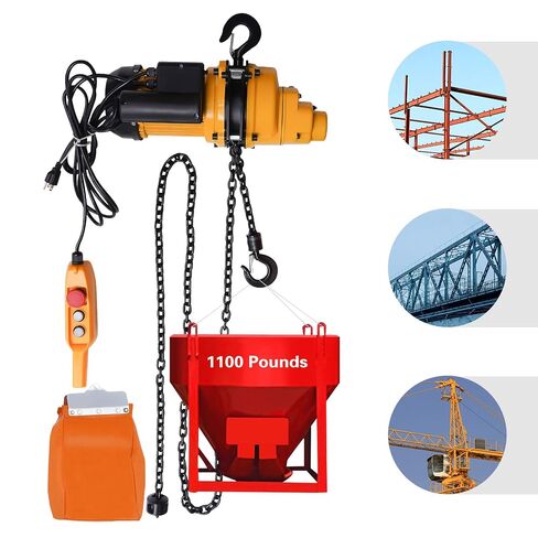 1 Ton Electric Chain Hoist, 2200lbs with 3m Wired Control, 110V Overhead Crane Garage, 1500W Lifting Power System w/Emergency Stop Switch, 3m Chain, 13 Feet Max. Pulling Height in Kuwait