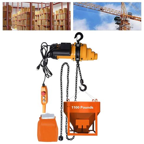 1 Ton Electric Chain Hoist, 2200lbs with 3m Wired Control, 110V Overhead Crane Garage, 1500W Lifting Power System w/Emergency Stop Switch, 3m Chain, 13 Feet Max. Pulling Height in Kuwait