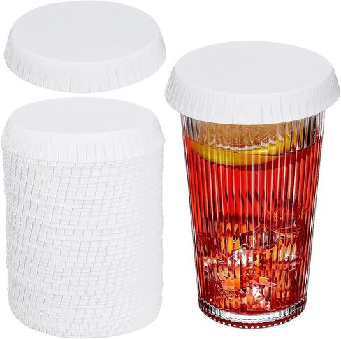 DOITOOL Disposable Cup Lids 100Pcs Paper Covers for Hot and Cold Drinks Eco-Friendly Drink Covers for Hotel Bar Restaurant Cafe Ktv Wedding Party Supplies 3.1 Inch Diameter in Kuwait
