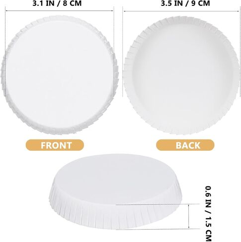 DOITOOL Disposable Cup Lids 100Pcs Paper Covers for Hot and Cold Drinks Eco-Friendly Drink Covers for Hotel Bar Restaurant Cafe Ktv Wedding Party Supplies 3.1 Inch Diameter in Kuwait
