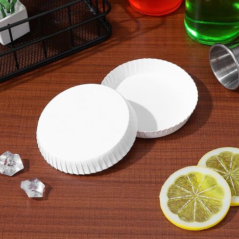 DOITOOL Disposable Cup Lids 100Pcs Paper Covers for Hot and Cold Drinks Eco-Friendly Drink Covers for Hotel Bar Restaurant Cafe Ktv Wedding Party Supplies 3.1 Inch Diameter in Kuwait