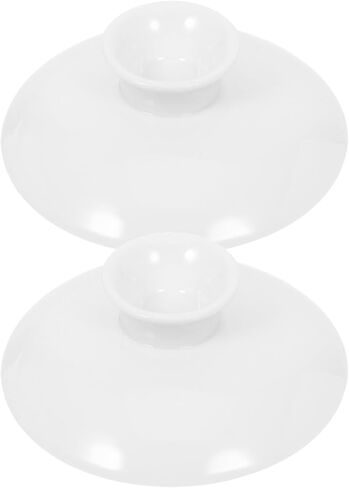 Gatuida 2pcs Small White Ceramic Tea Cup Lid, 3 Inch Reusable Ceramic Mug Lid Replacement for Teacups and Bowls Tea Kettle Covers for Home and Restaurant Use Versatile and Aesthetic Accessories in Kuwait