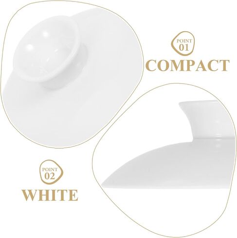 Gatuida 2pcs Small White Ceramic Tea Cup Lid, 3 Inch Reusable Ceramic Mug Lid Replacement for Teacups and Bowls Tea Kettle Covers for Home and Restaurant Use Versatile and Aesthetic Accessories in Kuwait