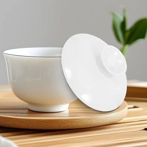 Gatuida 2pcs Small White Ceramic Tea Cup Lid, 3 Inch Reusable Ceramic Mug Lid Replacement for Teacups and Bowls Tea Kettle Covers for Home and Restaurant Use Versatile and Aesthetic Accessories in Kuwait