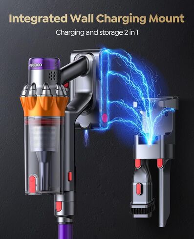 Cordless Vacuum Cleaner, 70Mins 650W 55KPA Vacuum Cleaners for Home, Self-Standing Stick Vacuum with Auto Mode, Anti-Tangle Wireless Vacumm, Scented, Vacuum Cordless for Pet Hair/Carpet/Floor in Kuwait