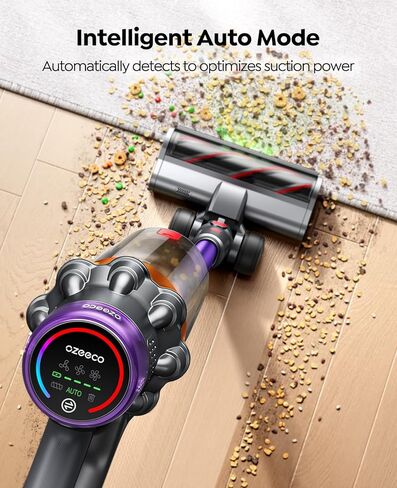 Cordless Vacuum Cleaner, 70Mins 650W 55KPA Vacuum Cleaners for Home, Self-Standing Stick Vacuum with Auto Mode, Anti-Tangle Wireless Vacumm, Scented, Vacuum Cordless for Pet Hair/Carpet/Floor in Kuwait