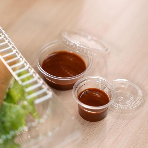 Plastic Condiment Lids 2.5" - Pack of 100 for Dips, Sauces & Food Containers in Kuwait
