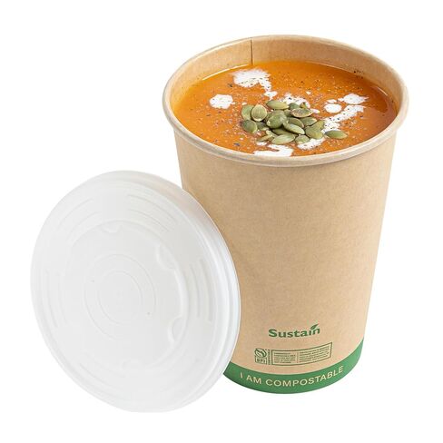 Restaurantware LIDS ONLY White Plastic Lids 25 Pack for 12, 16, 24 & 32 oz Food Containers Disposable Sustainable Vented Durable Meal Prep 4.53" Food Covers For Soup Serving Containers in Kuwait