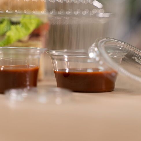 Plastic Condiment Lids 2.5" - Pack of 100 for Dips, Sauces & Food Containers in Kuwait