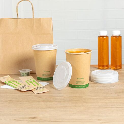 Restaurantware LIDS ONLY White Plastic Lids 25 Pack for 12, 16, 24 & 32 oz Food Containers Disposable Sustainable Vented Durable Meal Prep 4.53" Food Covers For Soup Serving Containers in Kuwait