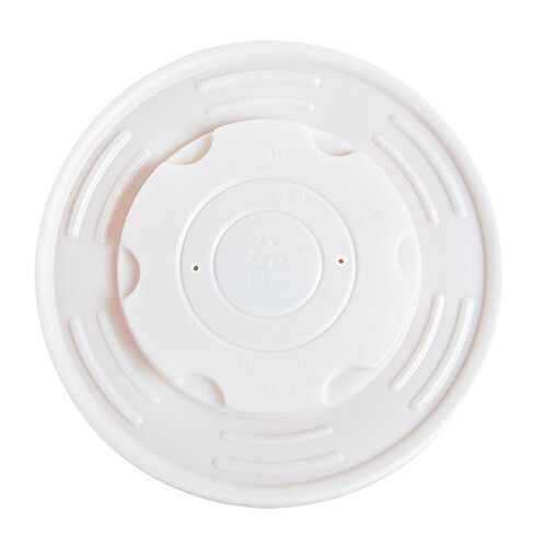 Restaurantware LIDS ONLY White Plastic Lids 25 Pack for 12, 16, 24 & 32 oz Food Containers Disposable Sustainable Vented Durable Meal Prep 4.53" Food Covers For Soup Serving Containers in Kuwait