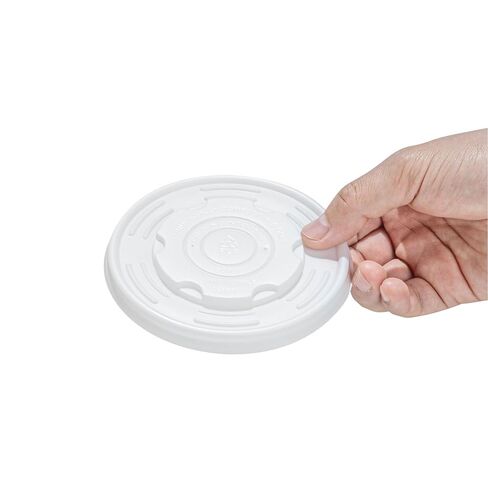 Restaurantware LIDS ONLY White Plastic Lids 25 Pack for 12, 16, 24 & 32 oz Food Containers Disposable Sustainable Vented Durable Meal Prep 4.53" Food Covers For Soup Serving Containers in Kuwait