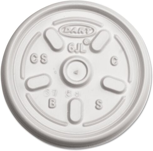 DART 6JL Plastic Lids for 6oz Hot/Cold Foam Cups Vented 1000 Lids/Carton in Kuwait