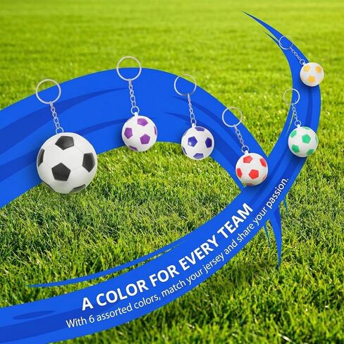 Soccer Ball Keychains 6 Pcs Mini Football Keyrings Assorted Colors Men Women Boys Backpack Charms Sports Party Favors Team Souvenirs Event Giveaways in Kuwait