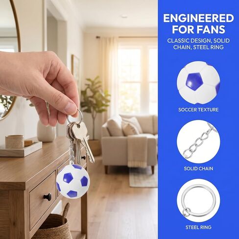 Soccer Ball Keychains 6 Pcs Mini Football Keyrings Assorted Colors Men Women Boys Backpack Charms Sports Party Favors Team Souvenirs Event Giveaways in Kuwait