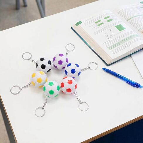 Soccer Ball Keychains 6 Pcs Mini Football Keyrings Assorted Colors Men Women Boys Backpack Charms Sports Party Favors Team Souvenirs Event Giveaways in Kuwait