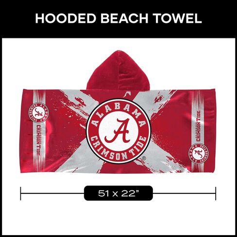 منشفة من الألياف الدقيقة بغطاء للرأس من Northwest Alabama Crimson Tide NCAA Cross Out للشباب مقاس 22 × 51 بوصة in Kuwait