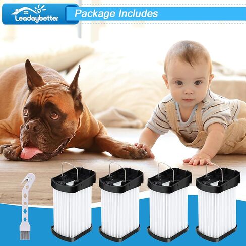 Leadaybetter 4 Pack Fabric Filter Replacement for Shark Wandvac | Compatible with WV401, WV401BL, WV401PK, WV410BL, WV410PR Cordless Handheld Vacuum, Replaces XFFWV400, Washable Reusable in Kuwait