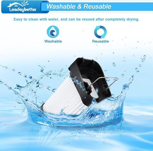 Leadaybetter 4 Pack Fabric Filter Replacement for Shark Wandvac | Compatible with WV401, WV401BL, WV401PK, WV410BL, WV410PR Cordless Handheld Vacuum, Replaces XFFWV400, Washable Reusable in Kuwait